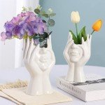 Modern White Ceramic Body Vase for Home Decor
