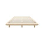 Solid Wood Double Bed Frame with Platform Design