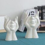Modern White Ceramic Body Vase for Home Decor