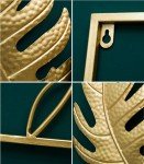 Gold Metal Leaf Wall Art - Set of 3