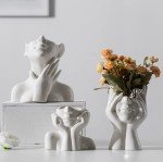 Modern White Ceramic Body Vase for Home Decor