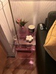 Pink Acrylic Side Table for Bedroom or Living Room