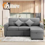 Stylish Light Grey 3-Seater Sectional Sofa Set