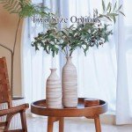 White Ceramic Tall Flower Vase for Dried Flowers