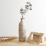 White Ceramic Tall Flower Vase for Dried Flowers