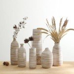 White Ceramic Tall Flower Vase for Dried Flowers