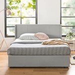 Light Grey Queen Bed Frame with Storage Lift