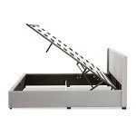 Light Grey Queen Bed Frame with Storage Lift