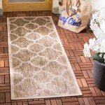 Brown 0.6x3m Safavieh Courtyard Runner Rug