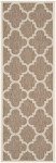 Brown 0.6x3m Safavieh Courtyard Runner Rug