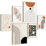 Honeybaby Boho Minimalist Abstract Wall Art Set