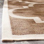 Brown 0.6x3m Safavieh Courtyard Runner Rug
