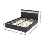 Modern Double Bed Frame with RGB LED Headboard