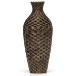 Diamond Pattern Handmade Flower Vase in Antique Brass