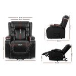 Black Leather Massage Recliner Lounge Chair