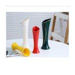 Dark Green Ceramic Vase with Gold Trim - 7