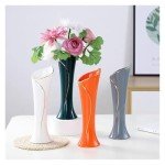 Dark Green Ceramic Vase with Gold Trim - 7