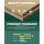 Natural Wood Nightstand with 2 Drawers