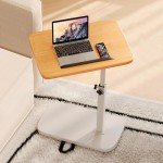 Adjustable C-Shaped Swivel End Table for Small Spaces