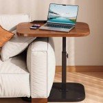 Adjustable C-Shaped Swivel End Table for Small Spaces