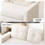 Beige Linen 2-Seater Love Seat Sofa