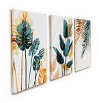 Framed Tropical Plants Canvas Art Set - 3 Pieces