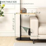 Adjustable C-Shaped End Table for Small Spaces