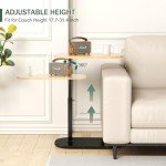 Adjustable C-Shaped End Table for Small Spaces