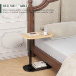 Adjustable C-Shaped End Table for Small Spaces