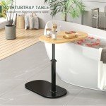 Adjustable C-Shaped End Table for Small Spaces