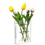 Tulip-Shaped Clear Acrylic Flower Vase