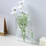 Tulip-Shaped Clear Acrylic Flower Vase