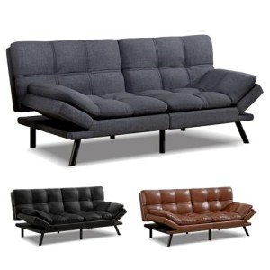 Alfordson Dark Grey Convertible Sofa Bed 3-Seater
