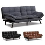 Alfordson Dark Grey Convertible Sofa Bed 3-Seater