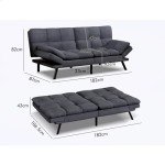 Alfordson Dark Grey Convertible Sofa Bed 3-Seater