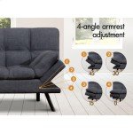 Alfordson Dark Grey Convertible Sofa Bed 3-Seater