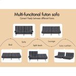Alfordson Dark Grey Convertible Sofa Bed 3-Seater