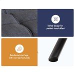 Alfordson Dark Grey Convertible Sofa Bed 3-Seater