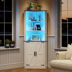 Dystler Tall LED Corner Cabinet - White