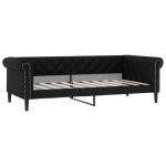 Black Faux Leather 2-in-1 Day Bed Sofa