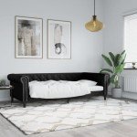 Black Faux Leather 2-in-1 Day Bed Sofa