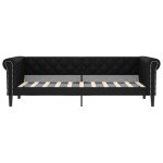 Black Faux Leather 2-in-1 Day Bed Sofa