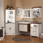 Dystler Tall LED Corner Cabinet - White