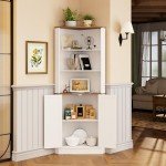 Dystler Tall LED Corner Cabinet - White