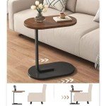 C Shaped Side Table for Small Spaces