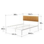 Zinus Queen Bed Frame with Adjustable Headboard