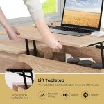 Lift-Top Coffee Table with Hidden Storage and Shelf