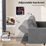 Familand 3-Seater Convertible Sofa Bed - Grey