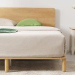 Zinus Bamboo Queen Bed Frame - Coastal Nordic Style