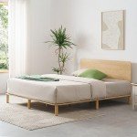 Zinus Bamboo Queen Bed Frame - Coastal Nordic Style